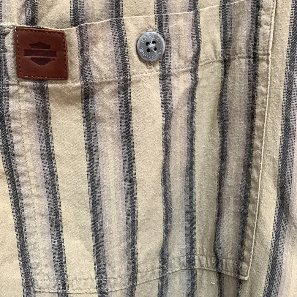 Men's Harley Davidson Short Sleeve Button Down Embroidered Shirt Medioum